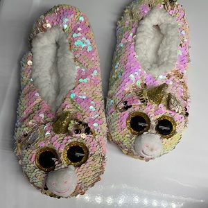 TY Beanie Boo Unicorn Slippers - Size 4-6